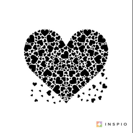 Sticker - Cœur composé en petits cœurs