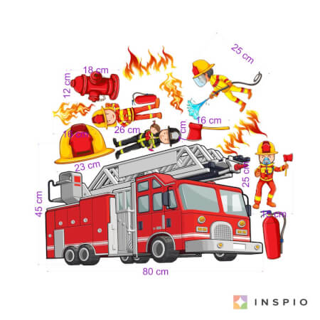 Stickers muraux - Pompiers