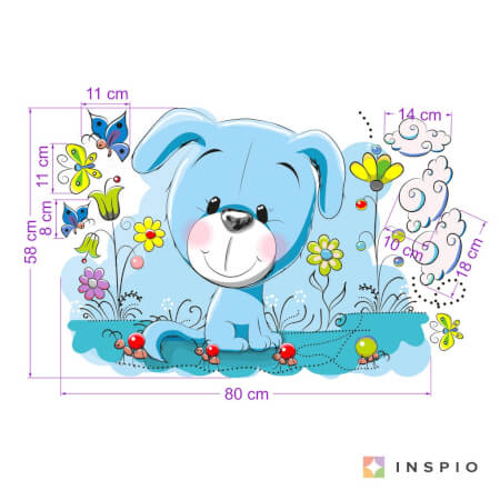 Stickers for a kid's room - Blue dog