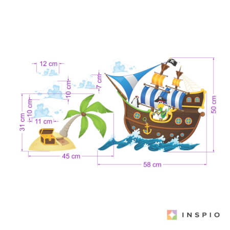 Sticker voor een jongen - Piratenschip