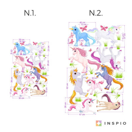 Self-adhesive stickers for a room - Unicorns