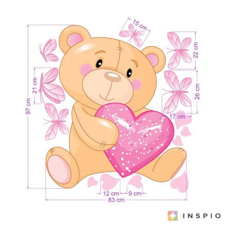 Wandtattoos - Teddybär mit einem Herzen