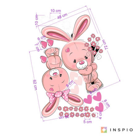 Girls' stickers Sweet bunnies