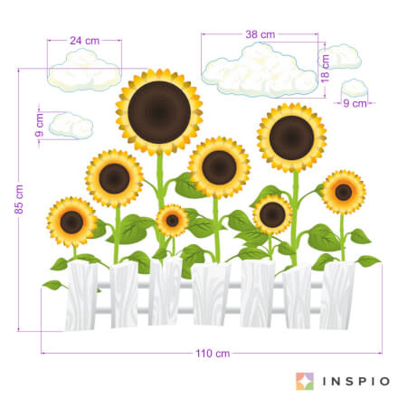 Romantic sunflowers - self-adhesive sticker