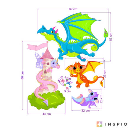 Stickers muraux - Royaume des Dragons