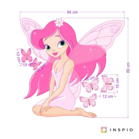 Butterfly fairy Self-adhesive decal for a girl