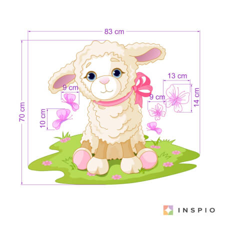 Pegatina para habitación: oveja en un prado
