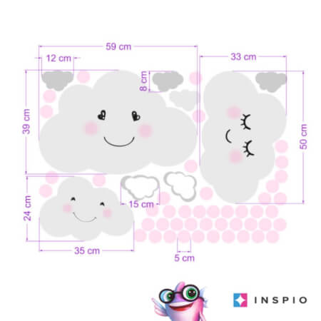 Wall sticker - Clouds with dots