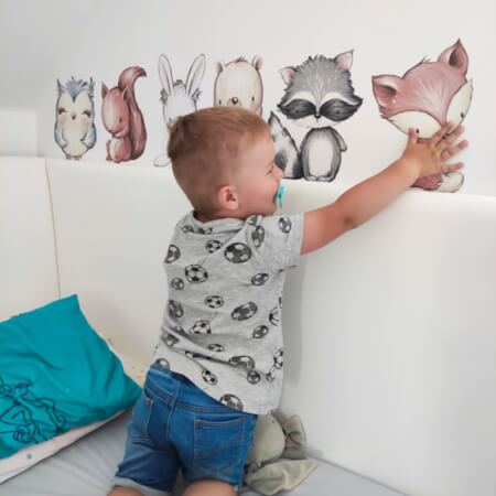 Dětské samolepky na zeď - Zvířátka nad postýlku