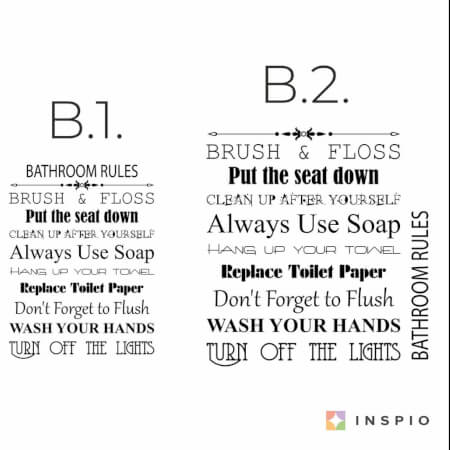 Nálepky - Bathroom Rules