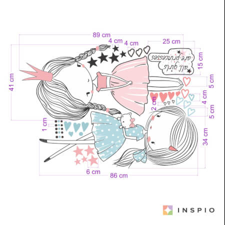 INSPIO fairies, stickers in minty and powdery pink colour