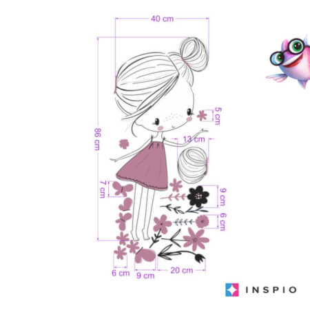 INSPIO pastelinių spalvų fėja su drugeliais ir gėlėmis