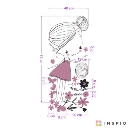INSPIO pastelinių spalvų fėja su drugeliais ir gėlėmis