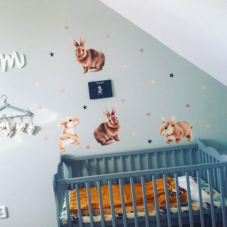 Adhesivos para pared: conejitos para habitación infantil
