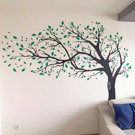 Samolepka na zeď - Listnatý strom ve vlastní barvě
