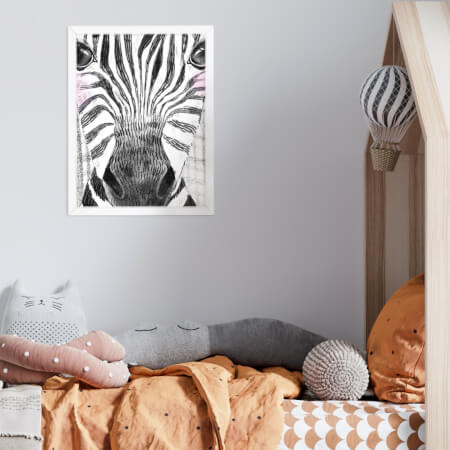 Zebra schilderij - Decoraties voor uw kinderkamer
