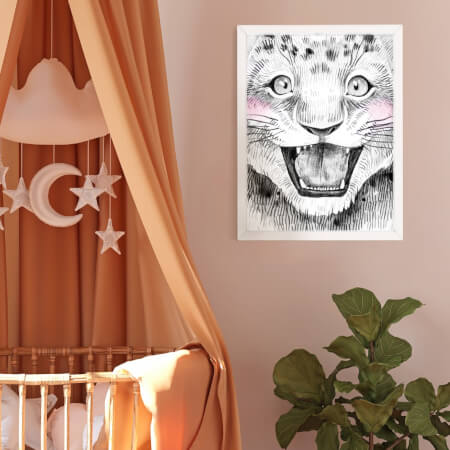 Decoratieve Jachtluipaard schilderij - Decoraties voor uw kinderkamer