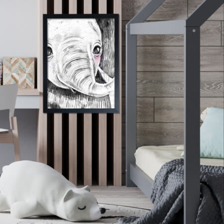 Obraz do detskej izby - Dekorácia so slonom