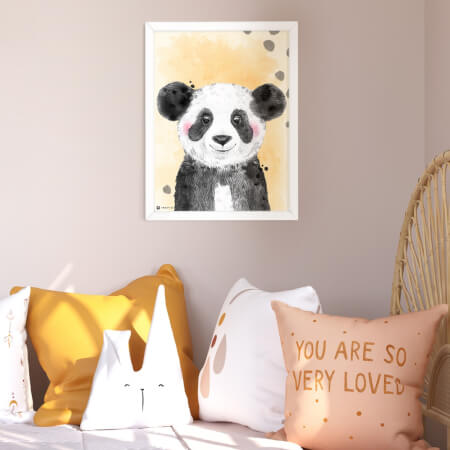 Kleurrijke Panda schilderij - Decoraties voor uw kinderkamer