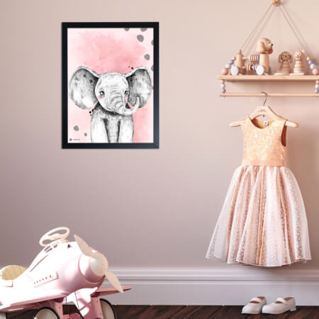 Pictură pentru camera copiilor - Color cu elefant