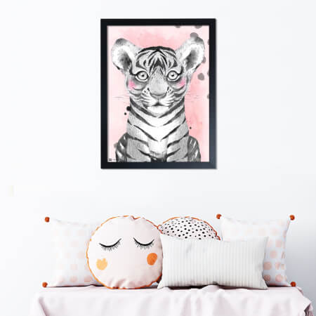 Bunte Wanddekoration mit Tiger