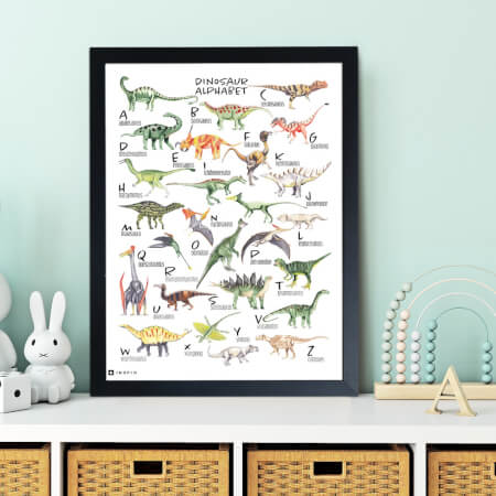 Obrazy na stenu do detskej izby - Dinosauria abeceda