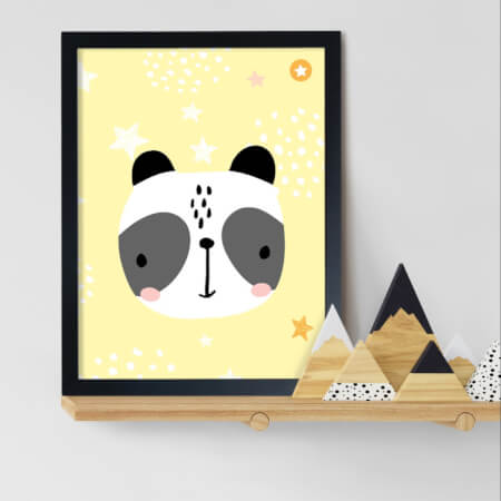 Wandtafel mit Panda