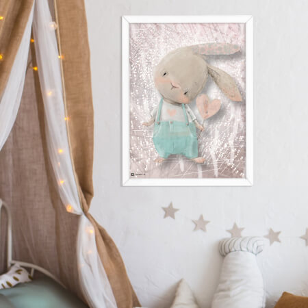 Obrazy na stěnu do dětského pokoje - Zajíček