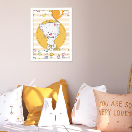 Obraz zamilované kočičky do pokoje pro děti