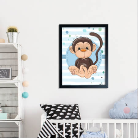 Kinderzimmer Wandbild Affe