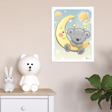 Teddybeer afbeelding op de maan