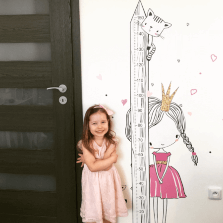 INSPIO wall growth chart - Princess with a cat