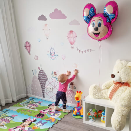 Детски стикери за стена –  хълмове и балони