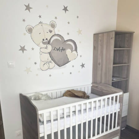 Children’s wall sticker - Teddy bear with a name