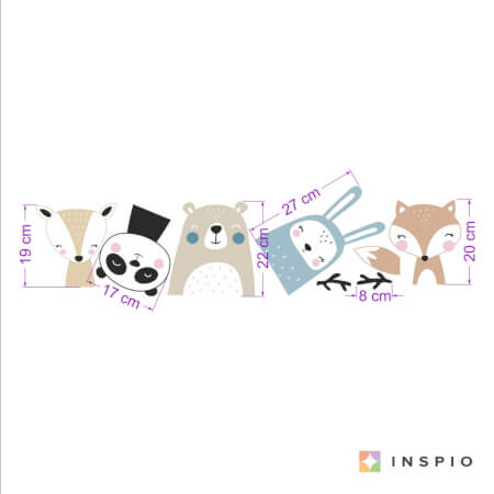Animals - textile stickers for children's room