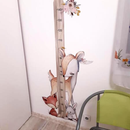 Lesné zvieratká - nálepka meter na stenu pre deti
