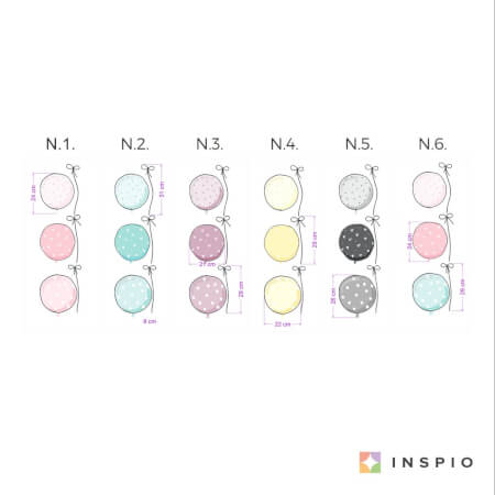Stickers muraux - INSPIO ballons en couleurs pastel