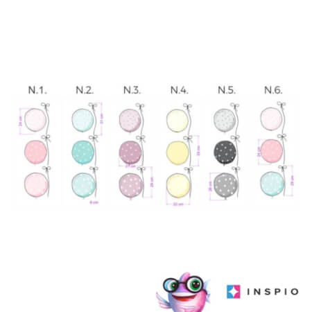 Stickers muraux - INSPIO ballons en couleurs pastel