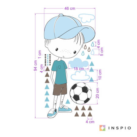 INSPIO Boy with a ball - wall sticker