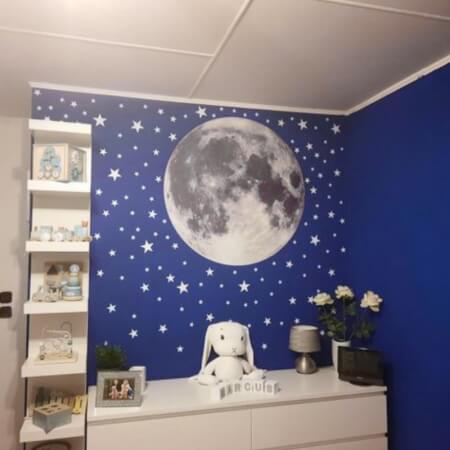 Adhesivos para pared: luna con estrellas