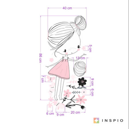 Νεράιδα INSPIO σε χρώματα πούδρας με πεταλούδες και λουλούδια