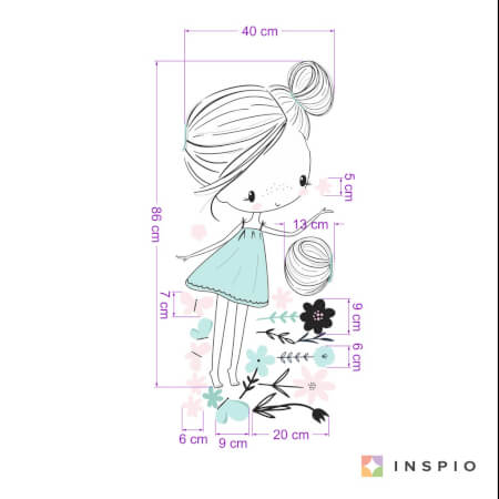 INSPIO fairy in minty-pink colour with butterflies and flowers