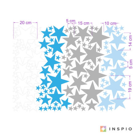 Textiel INSPIO Muurstickers - Sterrenbeeld stickers in blauw