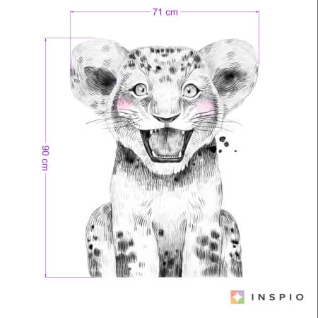 Sticker - Grand léopard en noir et blanc