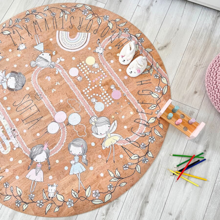 Detský koberec na hranie s vílami a cestou