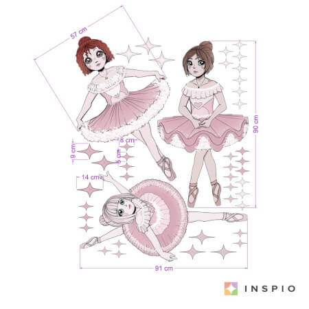 Stickers voor meisjes Ballerina's met sterren