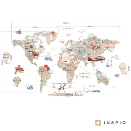 Smeđa „Karta svijeta“ za malene pustolove