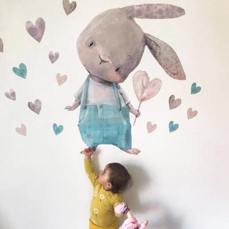 Стикери за стена – детски зайчета