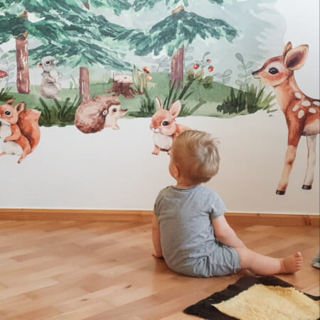 Wallsticker – Farverige dyrestickers til børneværelset