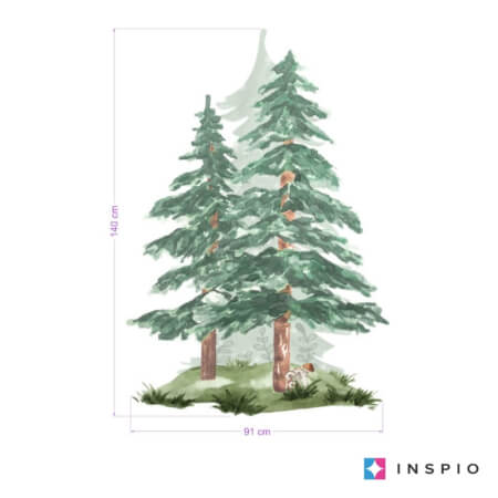 Coniferous trees - aquarelle wall stickers